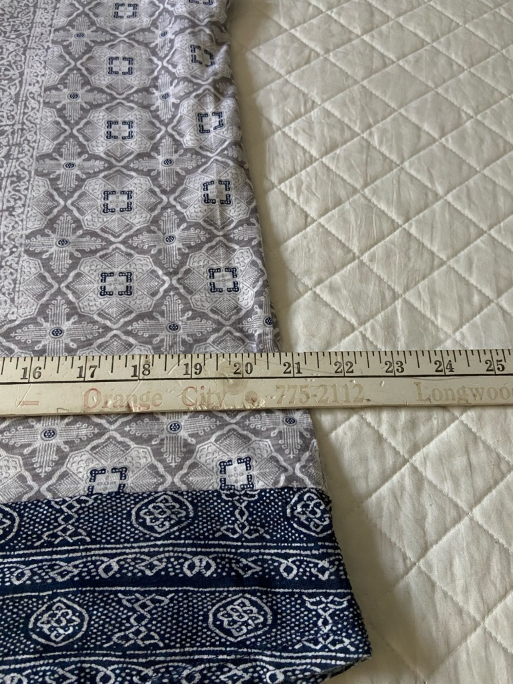 Lucky Brand Navy and Gray Boho Patterned V-Neck Top Size Large - Picture 12 of 13